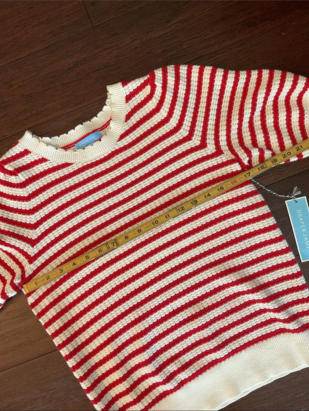 🆕 Draper James Puffed Short Sleeve Striped Sweater
